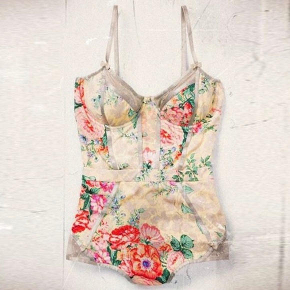 Floral bustier bodysuit Clearance